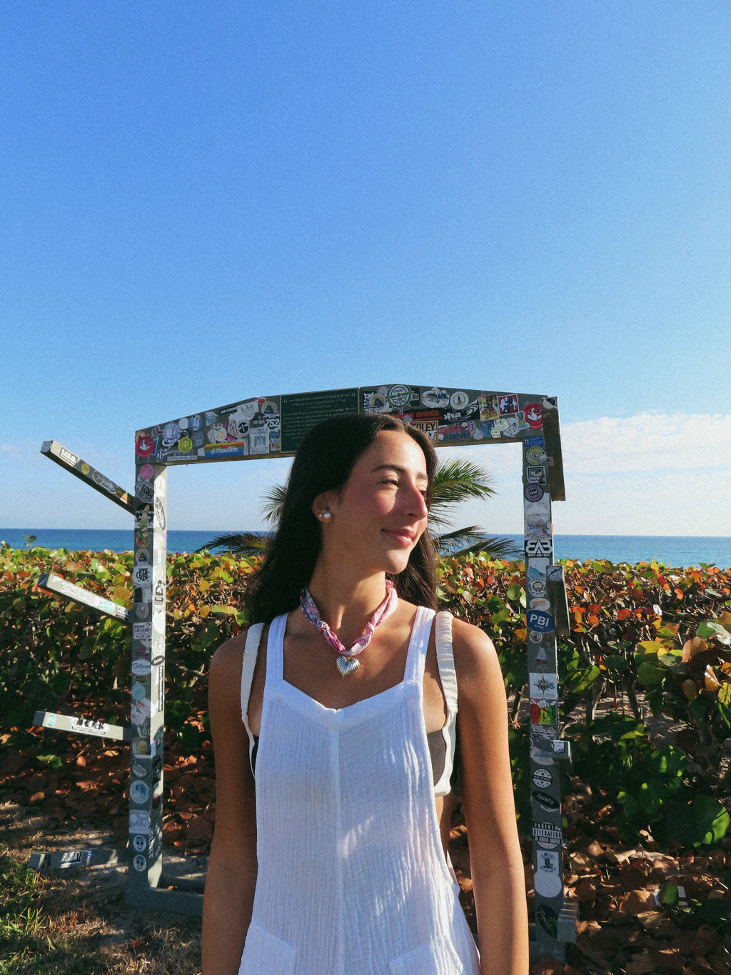 Shoreline Scarf Necklace – Pink Bloom