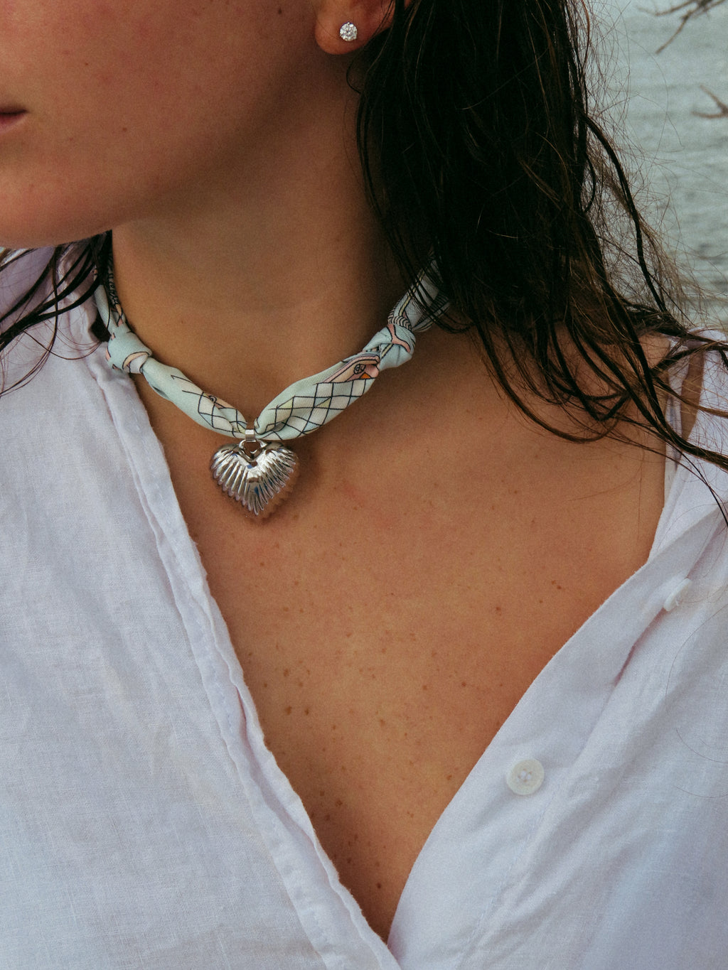 Shoreline Scarf Necklace – Seafoam